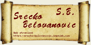 Srećko Belovanović vizit kartica